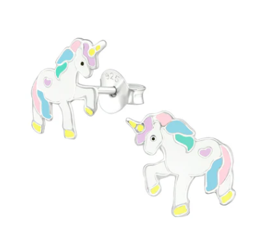 Unicorn Stud Earrings in Sterling Sliver