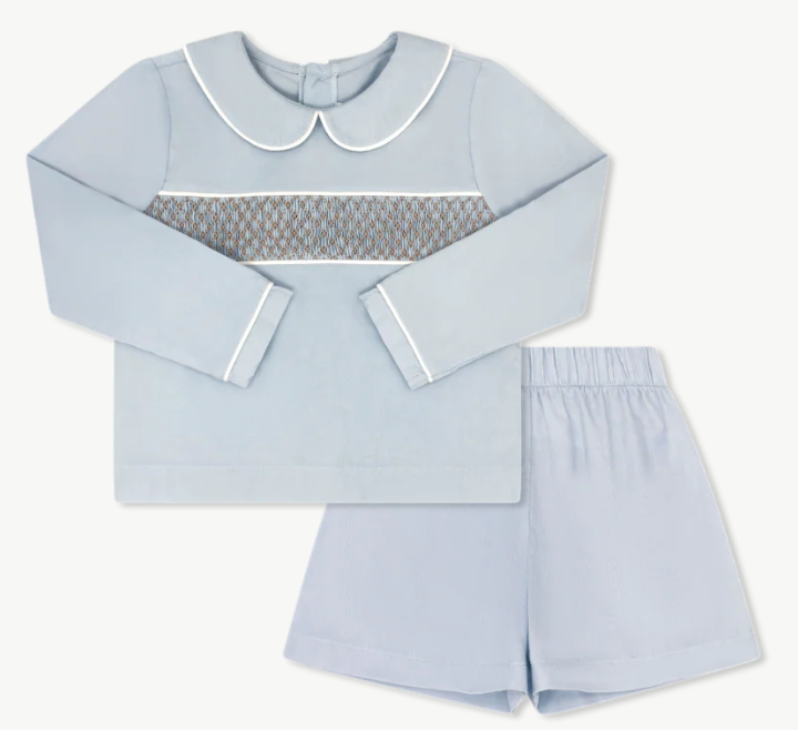 Liam Blue Cord Short Set - Boys