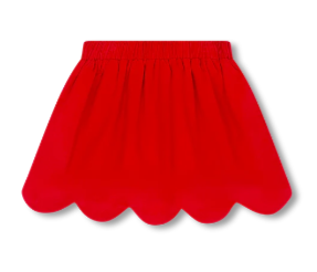 Susie Scallop Red Cord Skirt - Girls