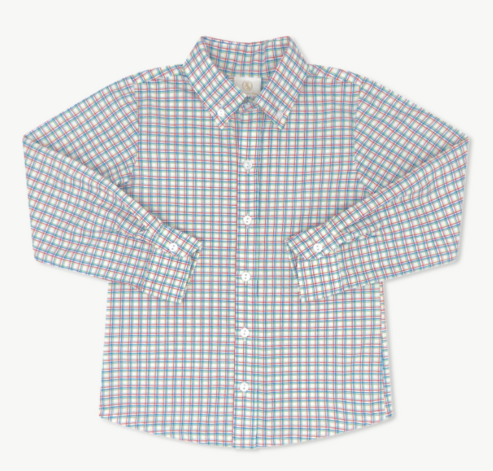 Brees Primary Plaid Button Down