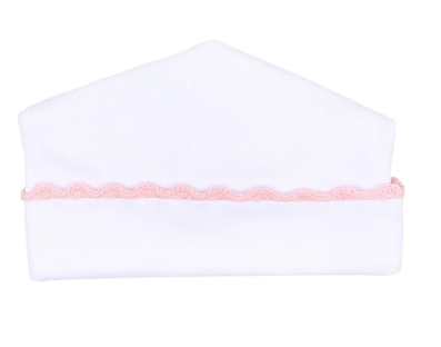 Baby Joy Pink Crochet Trim Hat