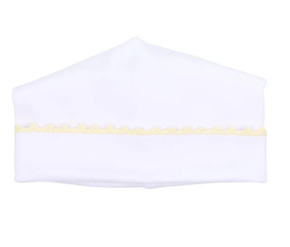 Baby Joy Yellow Crochet Trim Hat