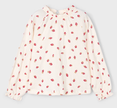 Flowy Strawberry Top - Girls