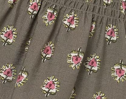 Dark Khaki Printed Skirt