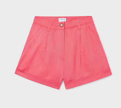 Linen Look Shorts - Coral