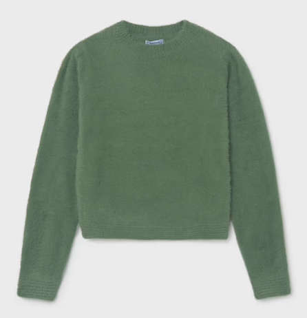 Fuzzy Effect Sweater - Green