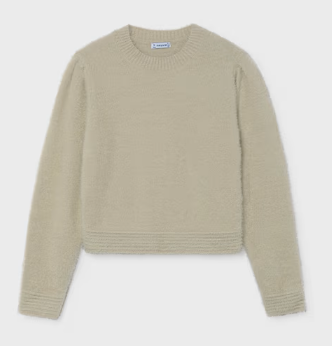 Fuzzy Effect Sweater - Beige