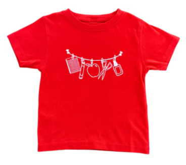 Red Tee w/School Supplies