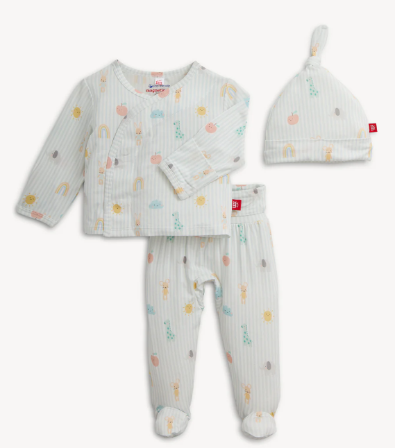 Lullaby Sky Blue Stripe Kimono Set