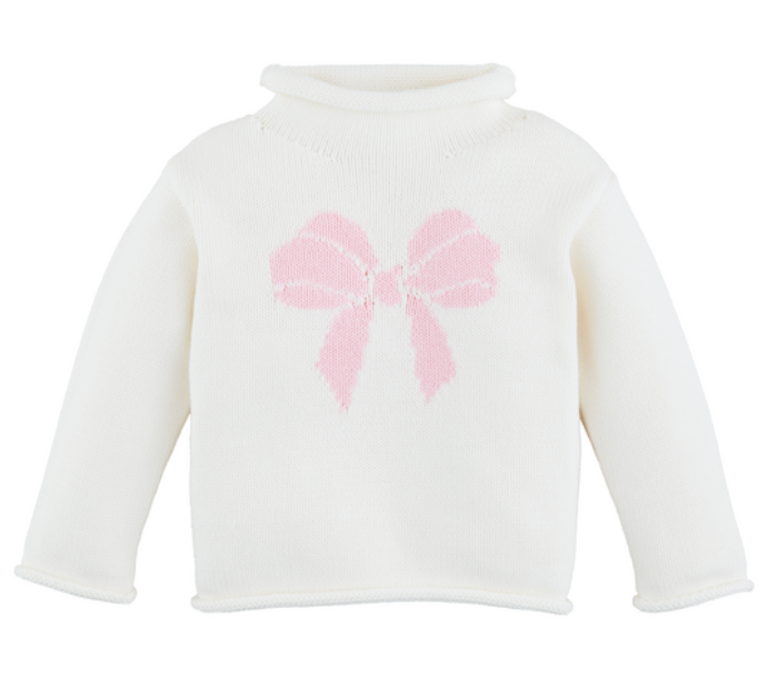 Pink Bow Rollneck Sweater