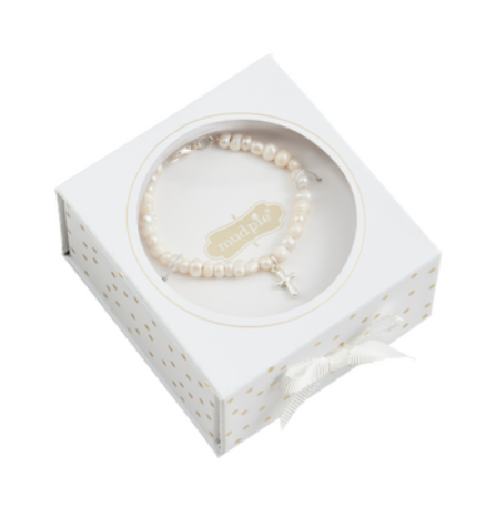 Pearl w/Silver Cross Bracelet