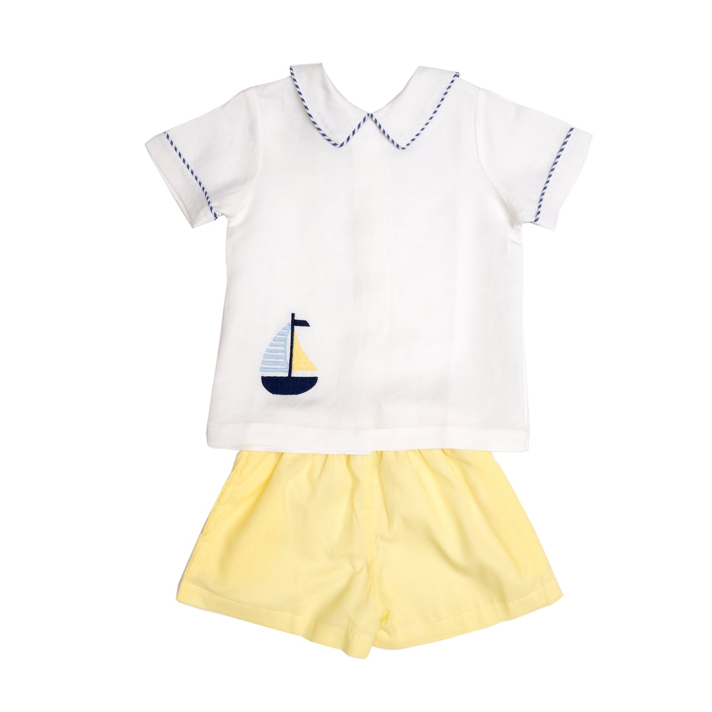 Boys Chuck White Boat Short Set