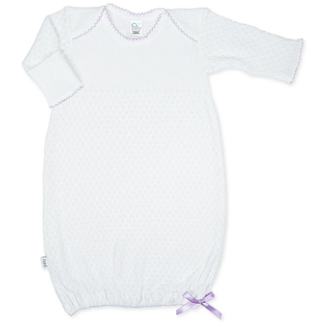 Overlap Shoulder w/ Bow Gown - Lavender