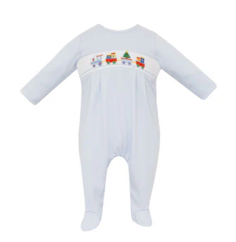 X'Mas Train Blue Footie