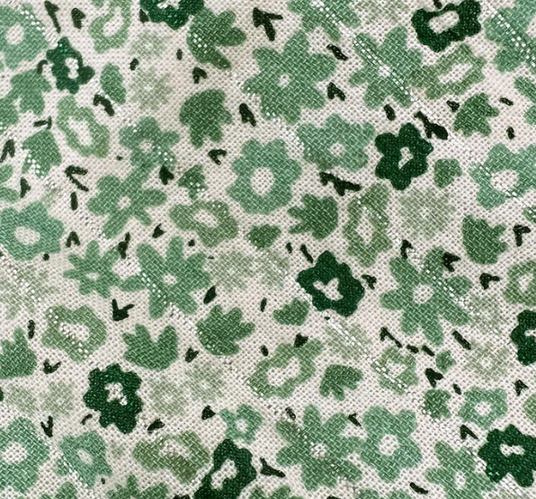 Stevie Smocked Green Mini Ditsy Dress