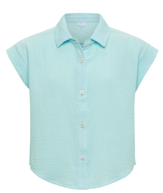 Courtney Aqua Gauze Top