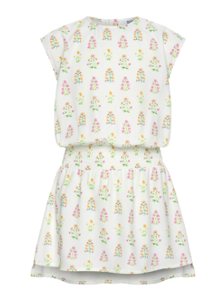 Josie White Floral Block Print Dress