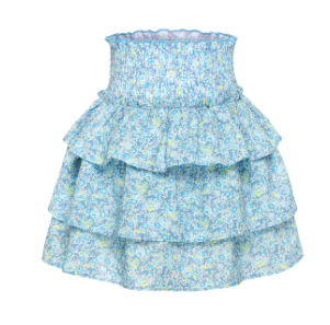 Sally Aqua Floral Skirt