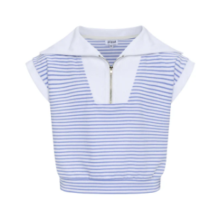 Callie Blue/White French Terry Top