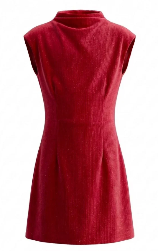 Jenny Red Velour Dress