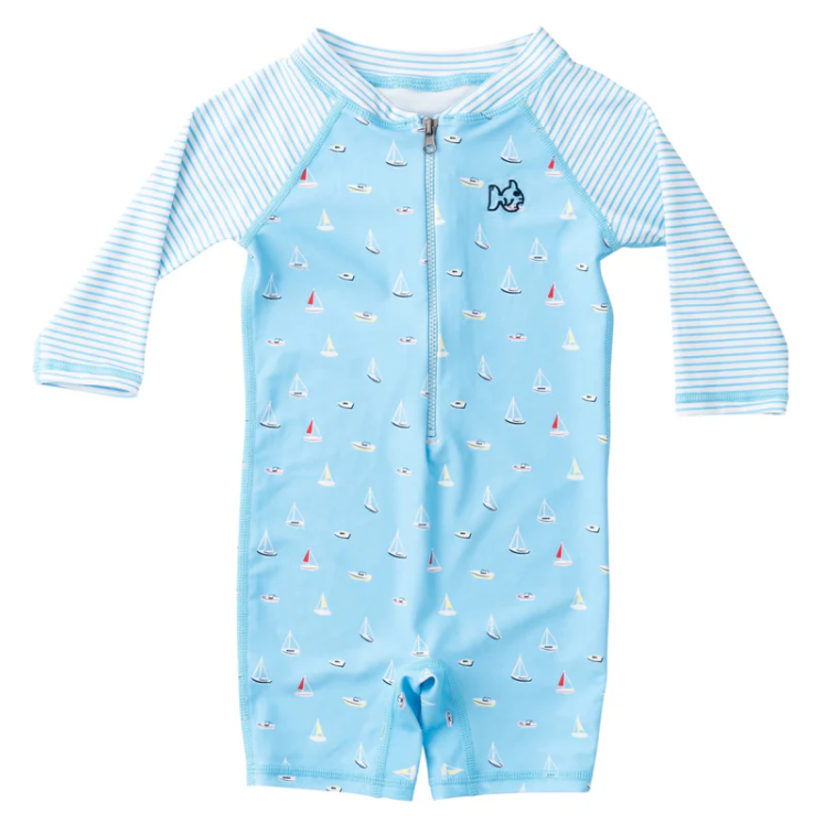 Sea Boats in Bay Rashguard Swimsuit