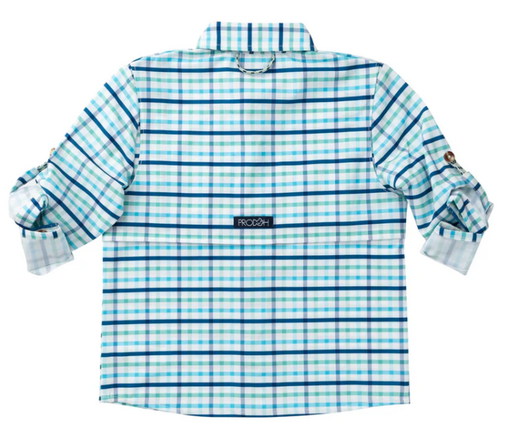 Marine Green Pawleys Plaid Fishing Shirt