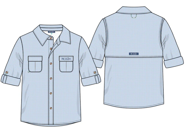 Clear Sky Gingham Fishing Shirt