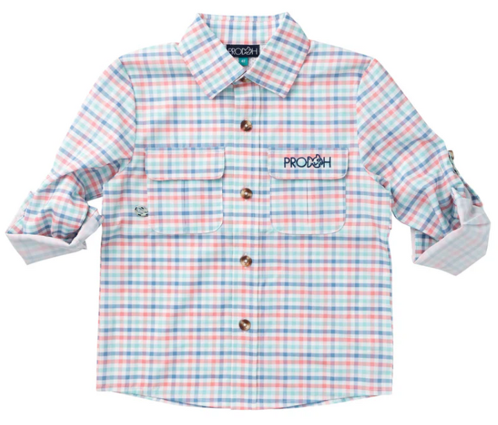 Strawberry Ice Tide Plaid Fishing Shirt
