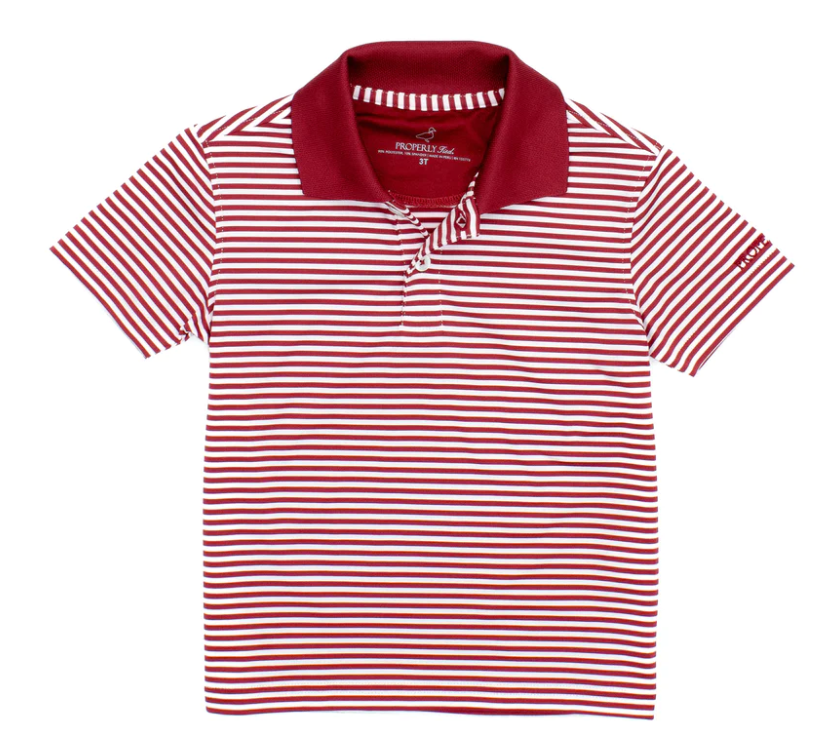 Dallas Crimson Stripe Polo