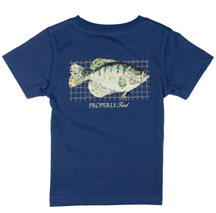 Crappie On River Blue Tee