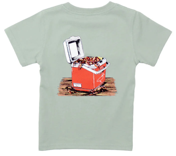 Crawfish Cooler SS Chrome Grey Tee