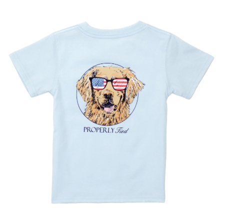 Patriot Dog Periwinkle Tee