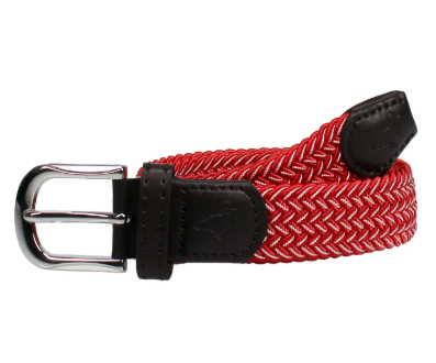 Stretch Belt - Cardinal/White