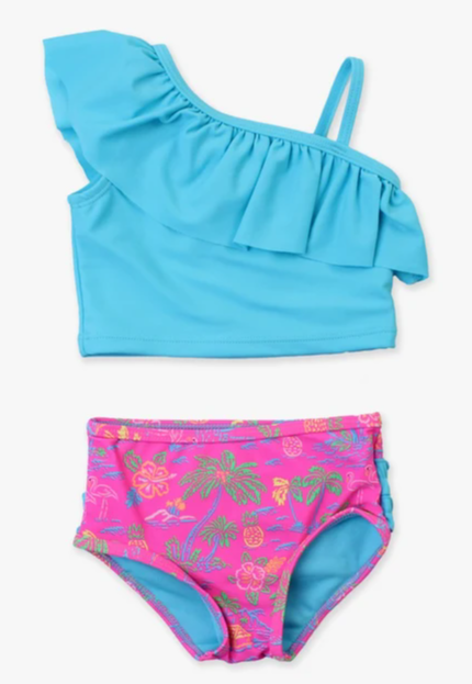 Neon Island Time One Shldr Tankini