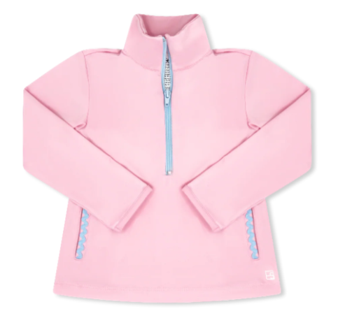 Heather Half Zip LtPink/LtBlue Pullover