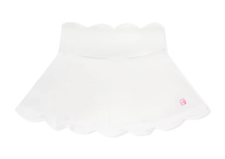 Zoe Scallop White Skort - Girls/Tween