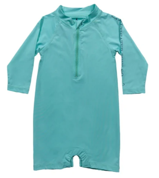 Tybee Rashguard Romper - Aqua
