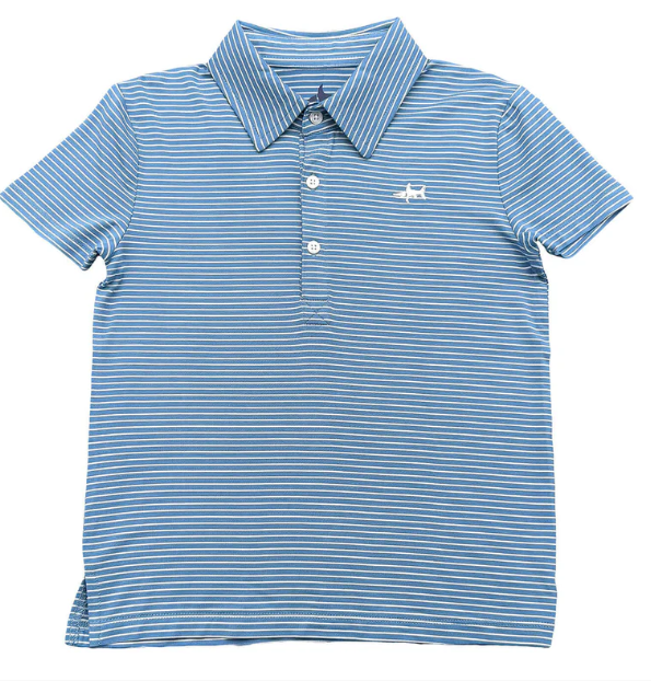 Banks Perf Blue/White Stripe Polo