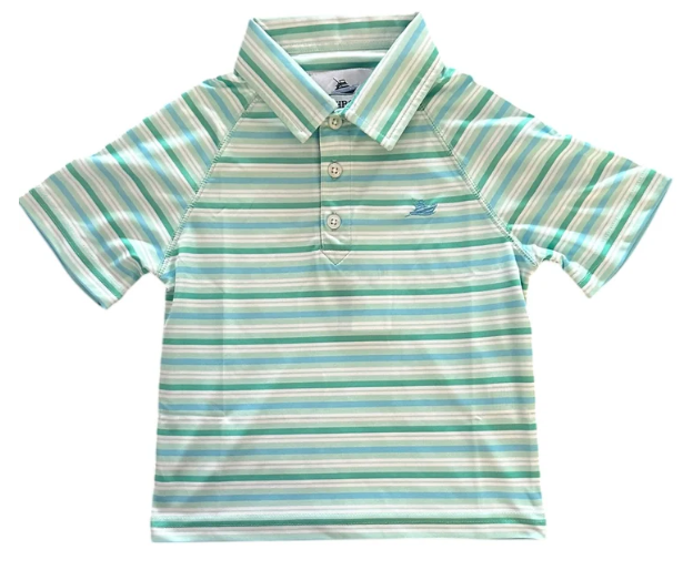 Boys Polo - Green/White//Mint/Blue