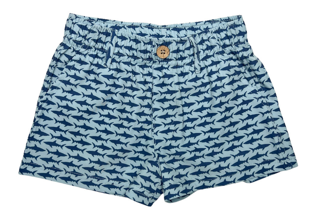 Navy Sharks Perf Play Short
