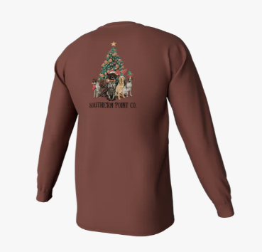 Christmas Dogs Tee - Chili Oil