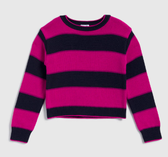 Celeste Stripe Sweater -Inkwell/Ele Rose