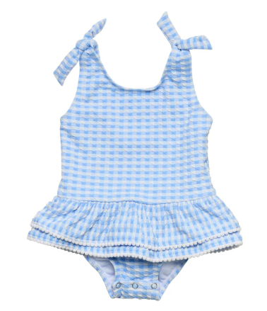 Seaside Gingham Skirt Swimsuit