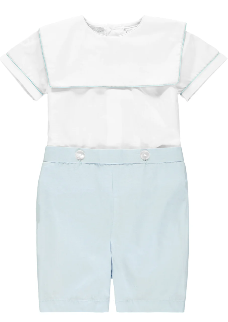 Monogram Bobbie Suit White/Blue