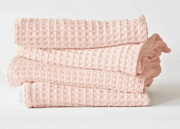 Waffle Swaddle Blanket 45X45 - Pink