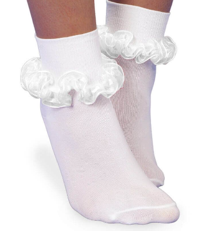 Sheer Ribbon Tutu Lace Turn Cuff Socks