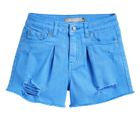 Pleated Weekender Color Shorts-Hydranga