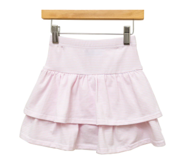 Rosemary Skort - Light Pink Stripe