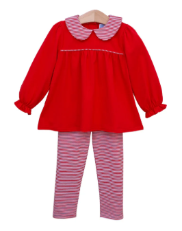 Abigail Pants Set - Red