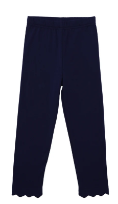 Scalloped Leggings - Navy